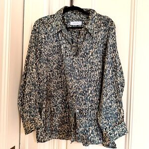 Gorgeous Teal patterned blouse purchased in Spain